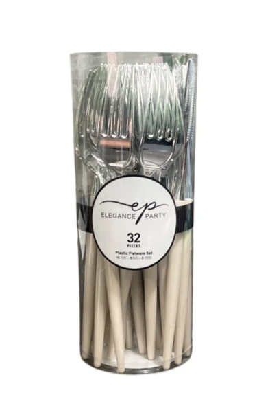 LINEN SILVER ELEGANCE CUTLERY SET 32 PCS