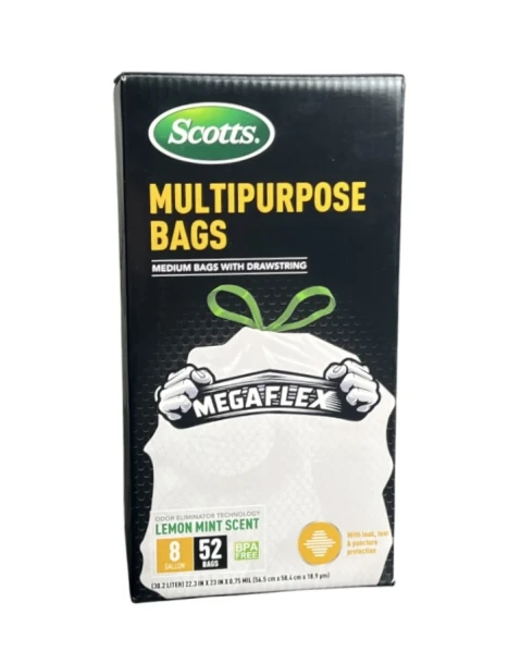 SCOTTS MULTIPURPOSE BAGS PARFUM MENTHE CITRON 8 GALLON 52 BAGS