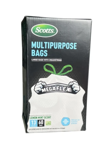 SCOTTS 13 GL 60 TRASH BAGS LEMON MINT SCENT