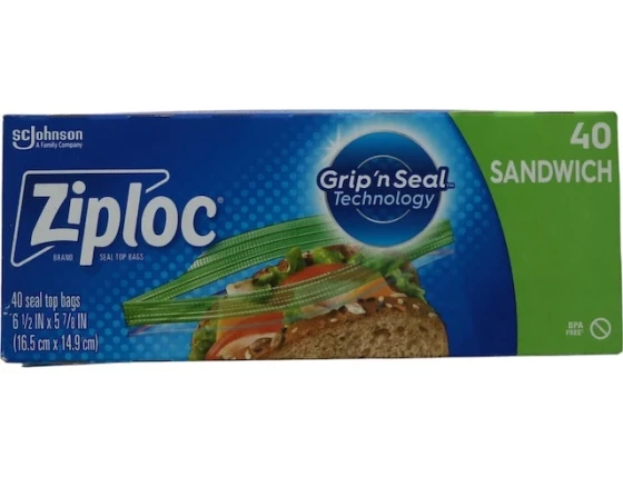 ZIPLOCK SANDWHICH BAG 40 COUNT