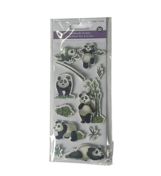 HANDMADE STICKER 3D PANDA LIFE