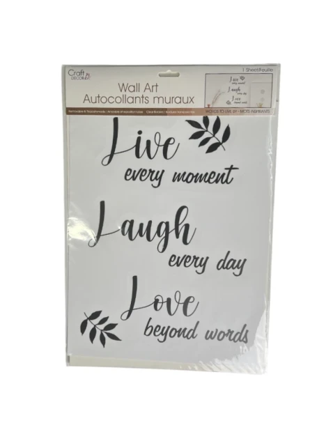 WALL ART "LIVE EVERY MOMENT LAUGH EVERY DAY LOVE BEYOND" ddd