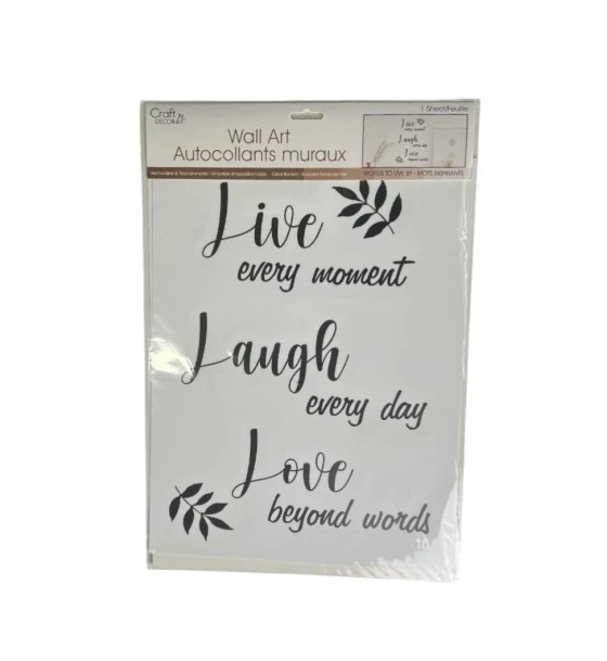 WALL ART "LIVE EVERY MOMENT LAUGH EVERY DAY LOVE BEYOND" ddd