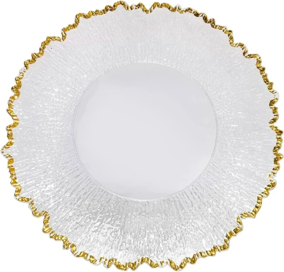 CHARGER PLATE GOLD & CLEAR