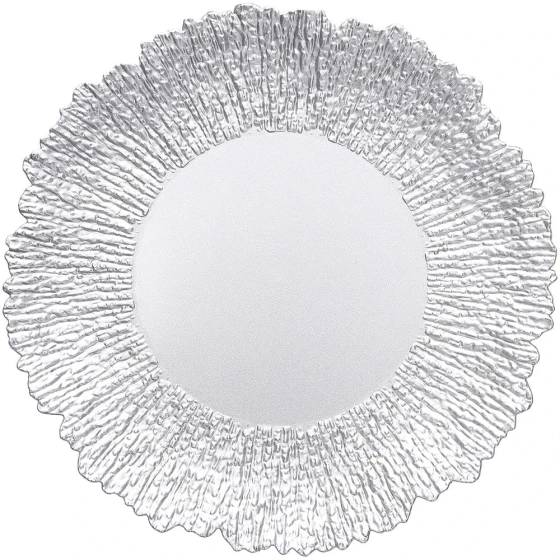 CHARGER PLATE SILVER & CLEAR