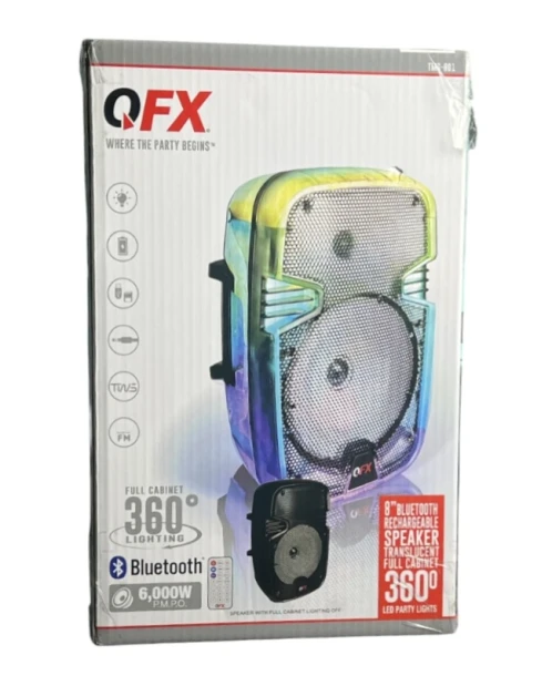8 INCH BLUETOOTH RECHARGEABLE SPEAKER 360 LIGHTING