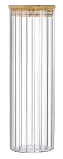 BOROSILICATE JAR BAMBOO SQUARE 2L