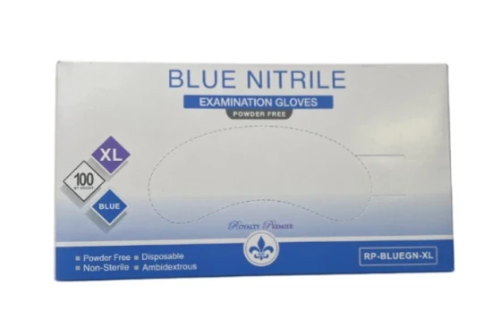 XL BLUE NITRILE EXAMINATION GLOVES 100 PACK