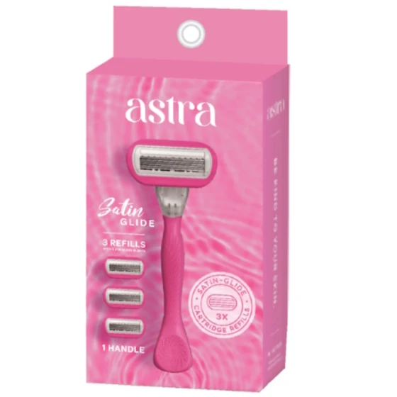 ASTRA PINK RAZOR SATIN GLIDE 3 REFILLS