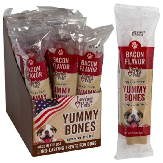 BACON FLAVOR YUMMY BONES LONG LASTING 2.8 OZ