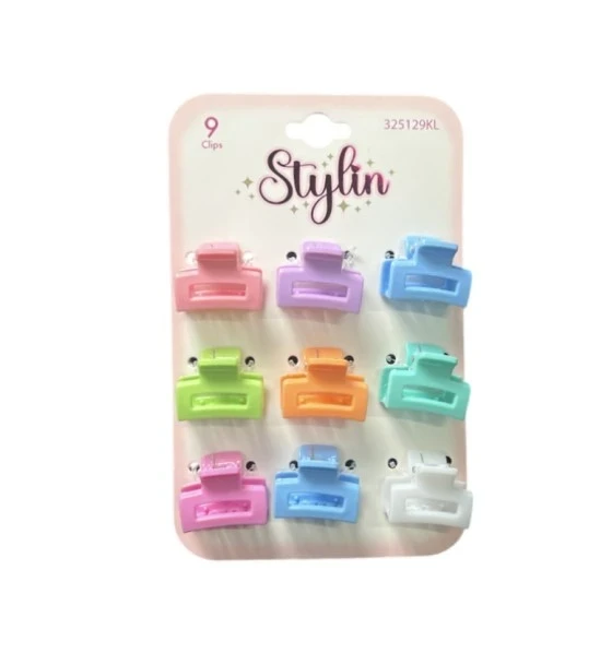 STYLIN HAIR CLIPS 9 COUNT COLORFUL