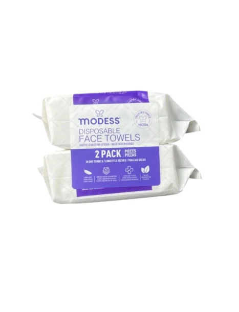 MODESS DISPOSABLE FACE TOWELS 14 COUNT