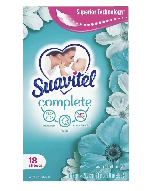 SUAVITEL COMPLETE DRYER SHEETS FABRIC CONDITIONER