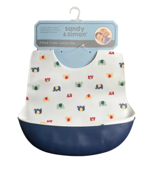 SANDY AND SIMON 2 PACK CRUMB CATCHER BIBS