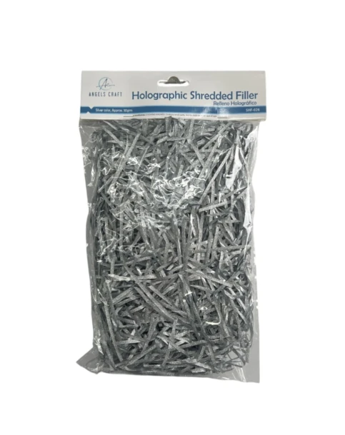 SILVER HOLOGRAPHIC SHREDDED FILLER APPROX 30 GRAMS