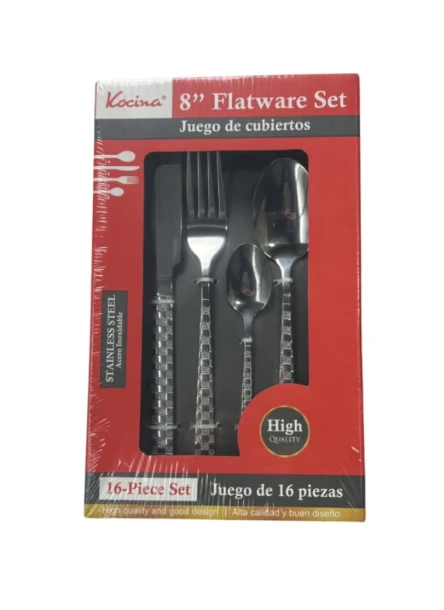 14.99 8 INCH FLATWARE 16 PIECE SET