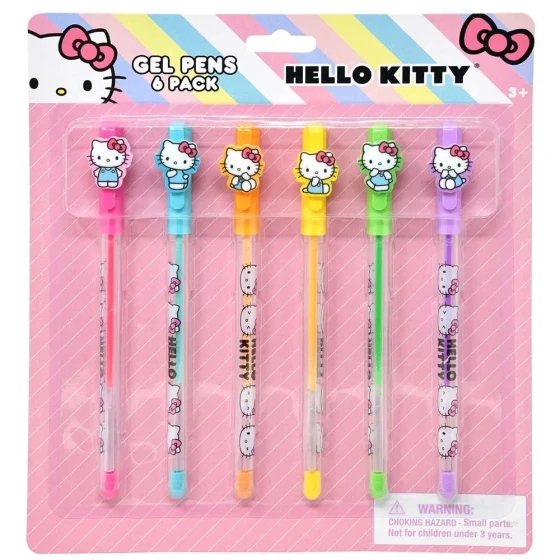 HELLO KITTY GEL PENS 6 PACK