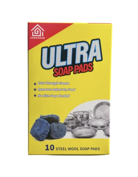 ULTRA SOAP PADS 10 STEEL WOOL SOAP PADS
