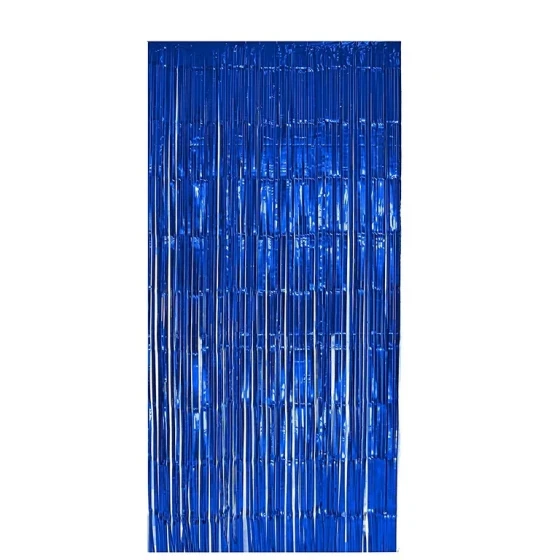 ROYAL BLUE FOIL DOOR CURTAIN