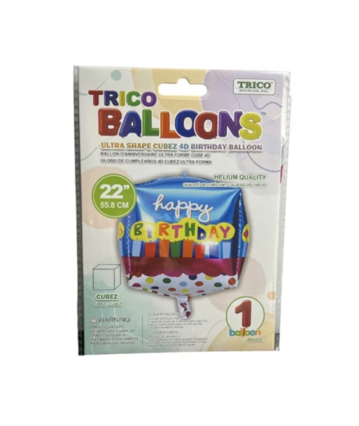 HAPPY BIRTHDAY CUBEZ 22 INCH BALLOON