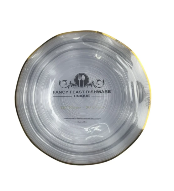 GOLD FANCY FEAST DISHWARE 10 INCH 30 PLATES