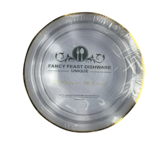 GOLD FANCY FEAST DISHWARE 7 INCH 30 PLATES