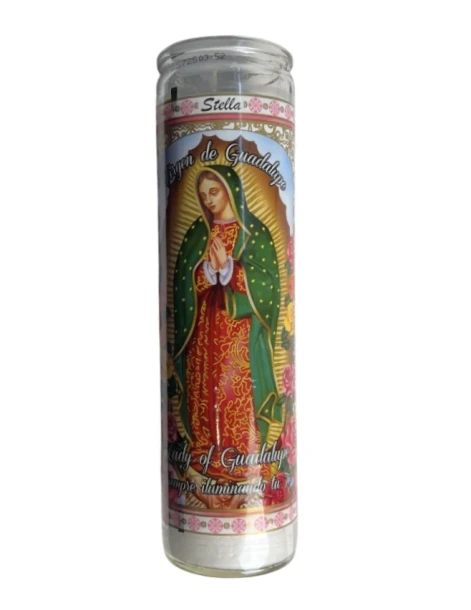 VIRGEN DE GUADALUYPE RELIGIOUS CANDLE