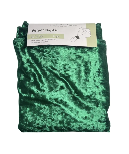 EMERALD GREEN VELVET NAPKIN 20 X 20 INCH