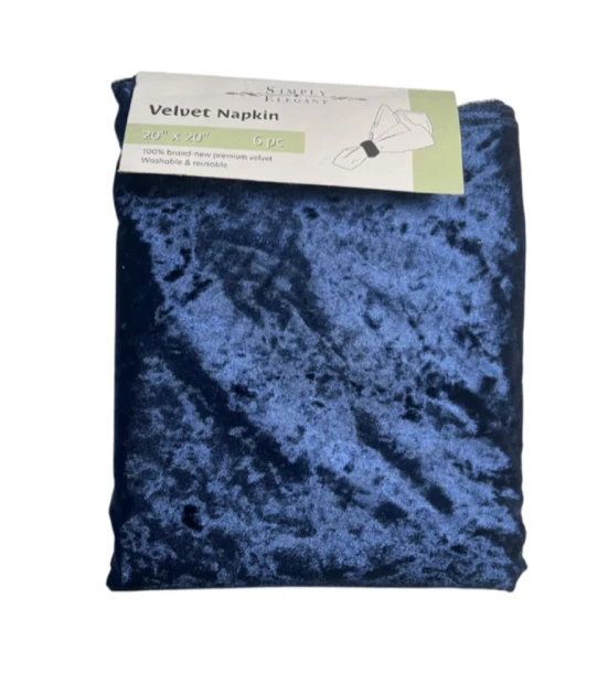 NAVY VELVET NAPKIN 20 X 20 INCH