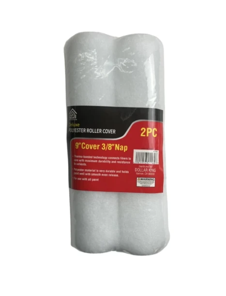 DELUXE POLYESTER ROLLER COVER 2 PC 9 INCH COVER 3/8 INCH NAP ppp