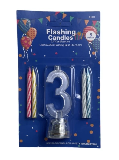 #3 FLASHING CANDLES 5 PCS