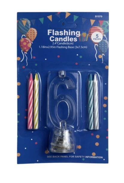 #6 FLASHING CANDLES 5 PCS