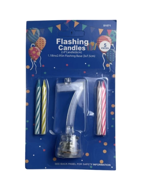 #7 FLASHING CANDLES 5 PCS