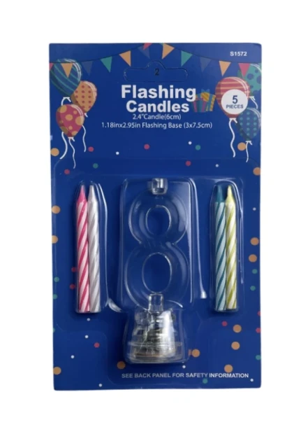 #8 FLASHING CANDLES 5 PCS