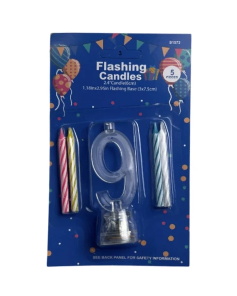#9 FLASHING CANDLES 5 PCS