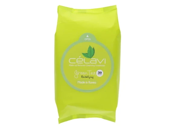 CELAVI GREEN TEA MAKEUP REMOVER CLEANSING WIPES 30 SHEETS