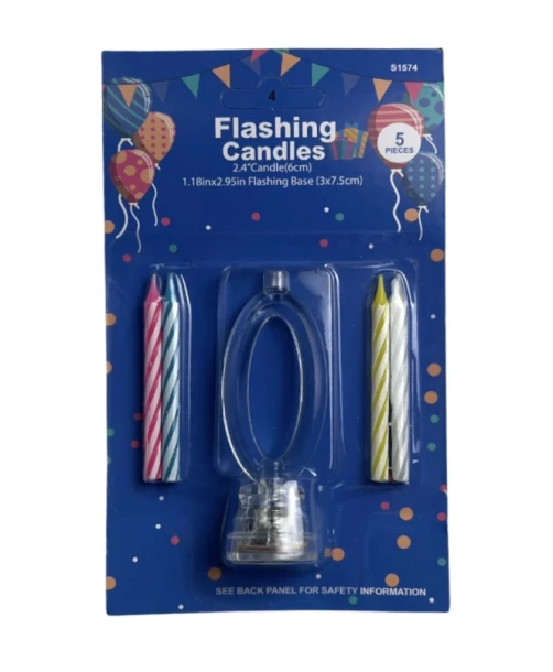 #0 FLASHING CANDLES 5 PCS