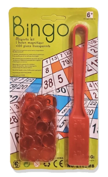 BINGO MAGNETIC KIT 1 MAGNETIC WAND AND 100 CHIPS