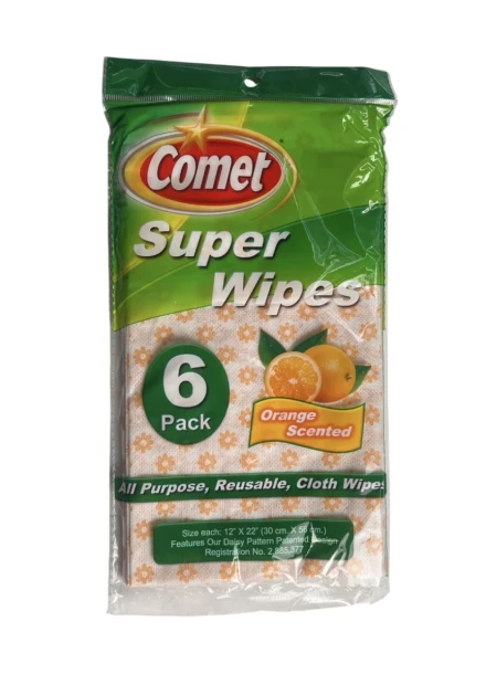 COMET SUPER WIPES 6 PACK