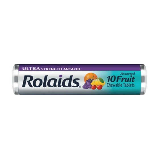 ROLAIDS ANTACID FRUIT CHEWABLE TABLETS 10 COUNT