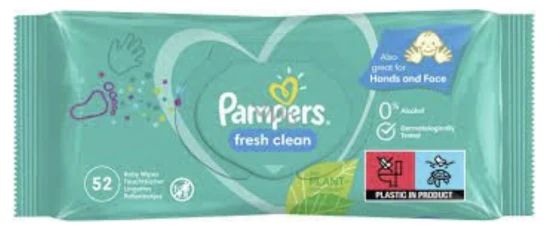 PAMPERS FRESH CLEAN WIPES 52 COUNT