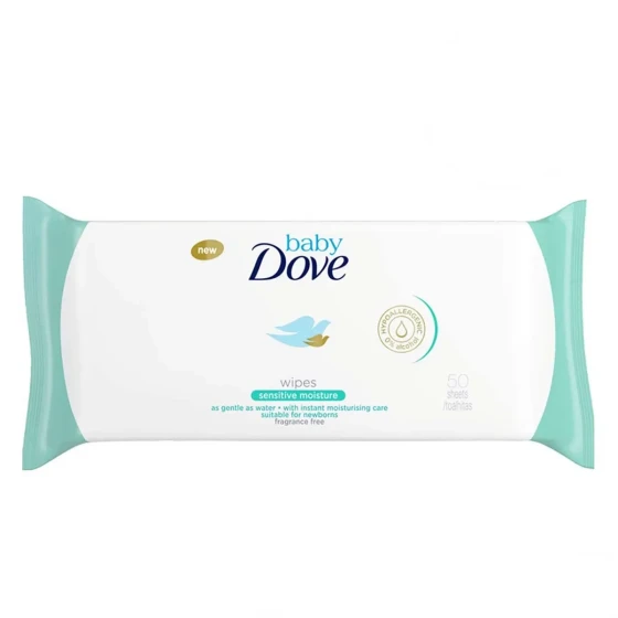 BABY DOVE SENSITIVE CARE WIPES 50 COUNT