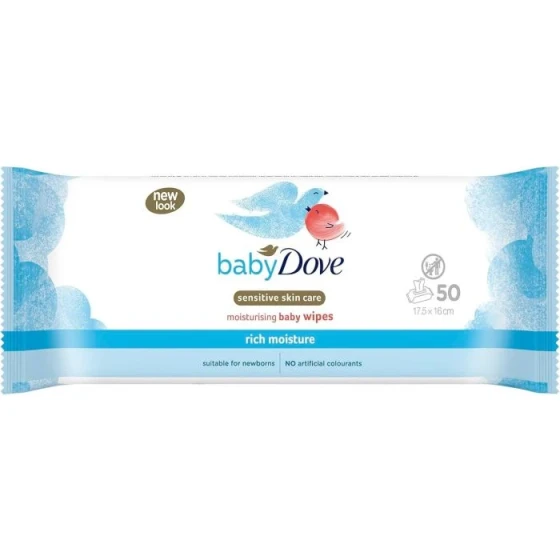 BABY DOVE SENSITIVE SKIN CARE WIPES 50 COUNT