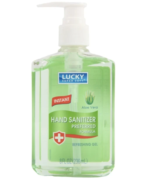 LUCKY SUPER SOFT HAND SANITIZER REFRESHING GEL 8 FL OZ ALOE VERA