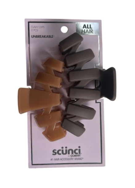 SCUNCI ALL HAIR CLIP 2 PACK