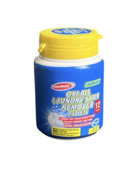 POWER HOUSE OXI-ALL LAUNDRY STAIN REMOVER TABLETS 12 COUNT