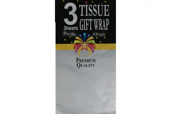 Silver Tissue Gift Wrap Paper 3 Count