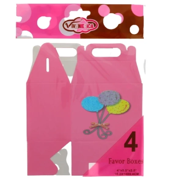 BALLOON PINK FAVOR BOX 4 PACK xxx