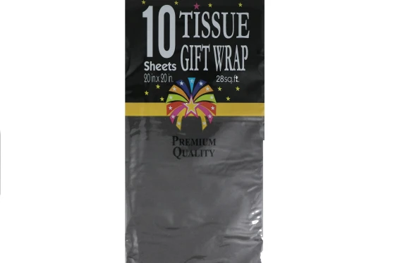 Black Tissue Gift Wrap Paper 10 Count