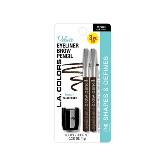 DARK BROWN EYE BROW PENCIL AND SHARPENER